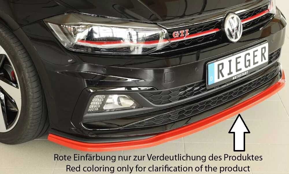 Rieger Tuning Rieger lipa pod přední nárazník pro Volkswagen Polo AW 5-dvéř., 06/17-, plast ABS bez povrchové úpravy