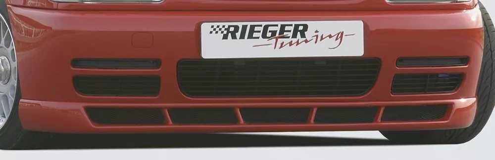 Rieger Tuning Rieger spoiler pod přední nárazník pro Volkswagen Polo 4 6N 3-dvéř., 5-dvéř., r.v. 10/94-01, plast ABS bez povrchové úpravy, s 5 výřezy, se styling paketem