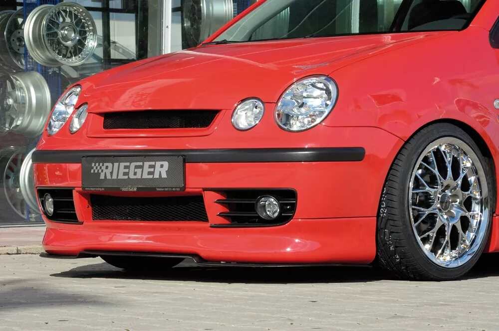 Rieger Tuning Rieger spoiler pod přední nárazník pro Volkswagen Polo 5 9N 3-dvéř., 5-dvéř., r.v. 10/01-03, plast ABS bez povrchové úpravy
