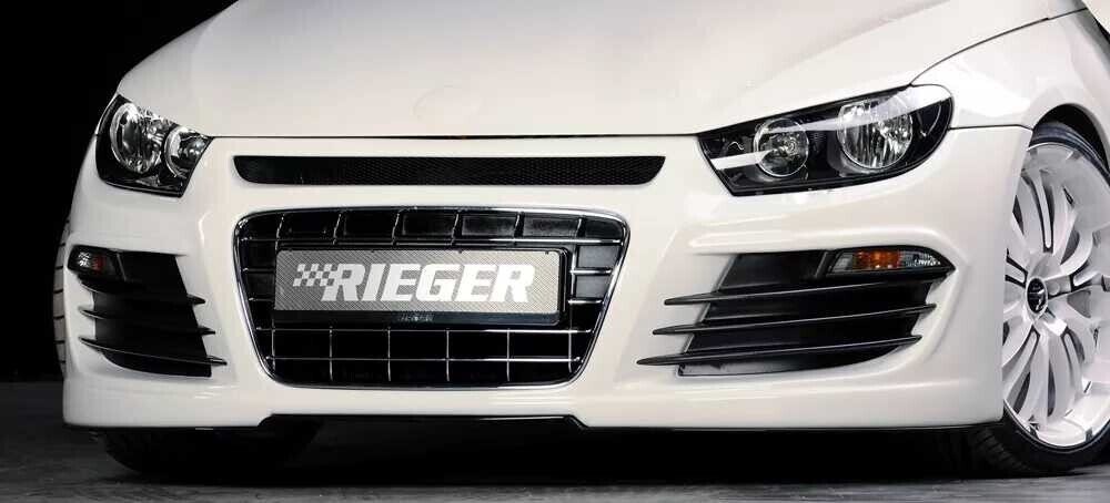 Rieger Tuning Rieger přední nárazník pro Volkswagen Scirocco 3 13 2-dvéř. před faceliftem, plast ABS bez povrchové úpravy, pro vozy bez ostřikovačů předních světlometů