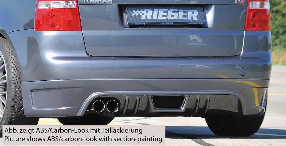 Rieger Tuning Rieger spoiler pod zadní nárazník pro Volkswagen Touran 1T van před faceliftem r.v. 03/03-10/06, plast ABS bez povrchové úpravy, pro vozy bez tažného zařízení