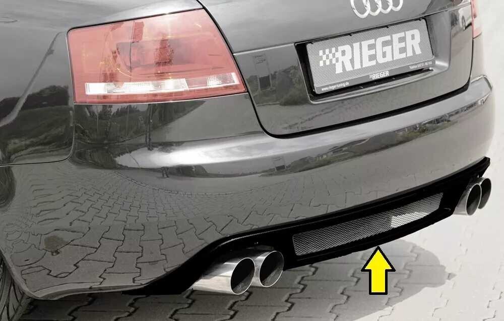 Rieger Tuning Rieger vložka zadního nárazníku (GBL-55270) pro Audi A4 8H kabriolet, plast ABS lakovaný do černé lesklé barvy