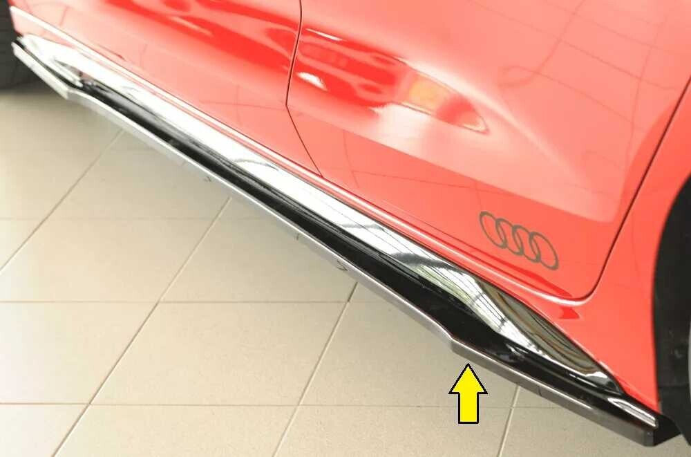 Rieger Tuning Rieger spoiler pod boční práh mont. strana levá pro Audi A3 S3 GY 5-dvéř. (sedan), 07/20-, plast ABS lakovaný do černé lesklé barvy