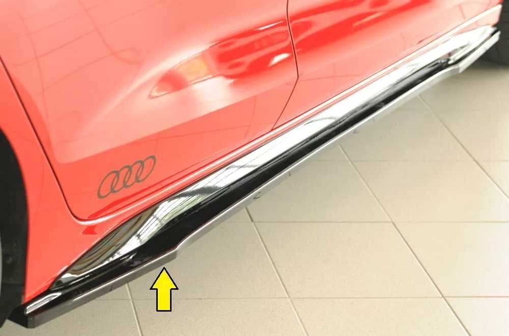 Rieger Tuning Rieger spoiler pod boční práh mont. strana pravá pro Audi A3 S3 GY 5-dvéř. (sedan), 07/20-, plast ABS lakovaný do černé lesklé barvy