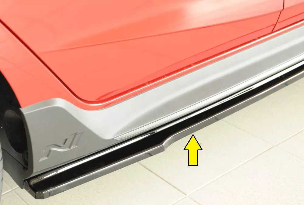 Rieger Tuning Rieger spoiler pod boční práh mont. strana levá pro Hyundai i20 N BC3 5-dvéř. (hatchback), 04/21-, plast ABS lakovaný do černé lesklé barvy