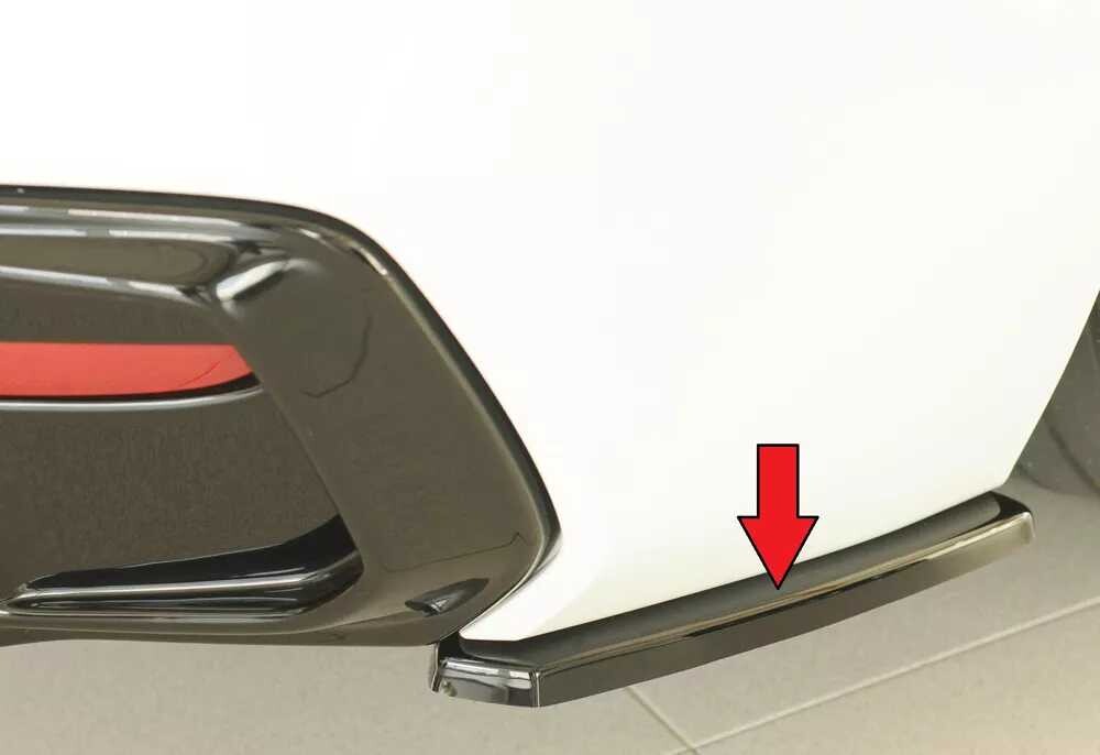 Rieger Tuning Rieger spoiler pod zadní nárazník na pravé straně pro BMW řada 1 F21 sedan / 2-dvéř. r.v. 05/2015-, plast ABS lakovaný do černé lesklé barvy