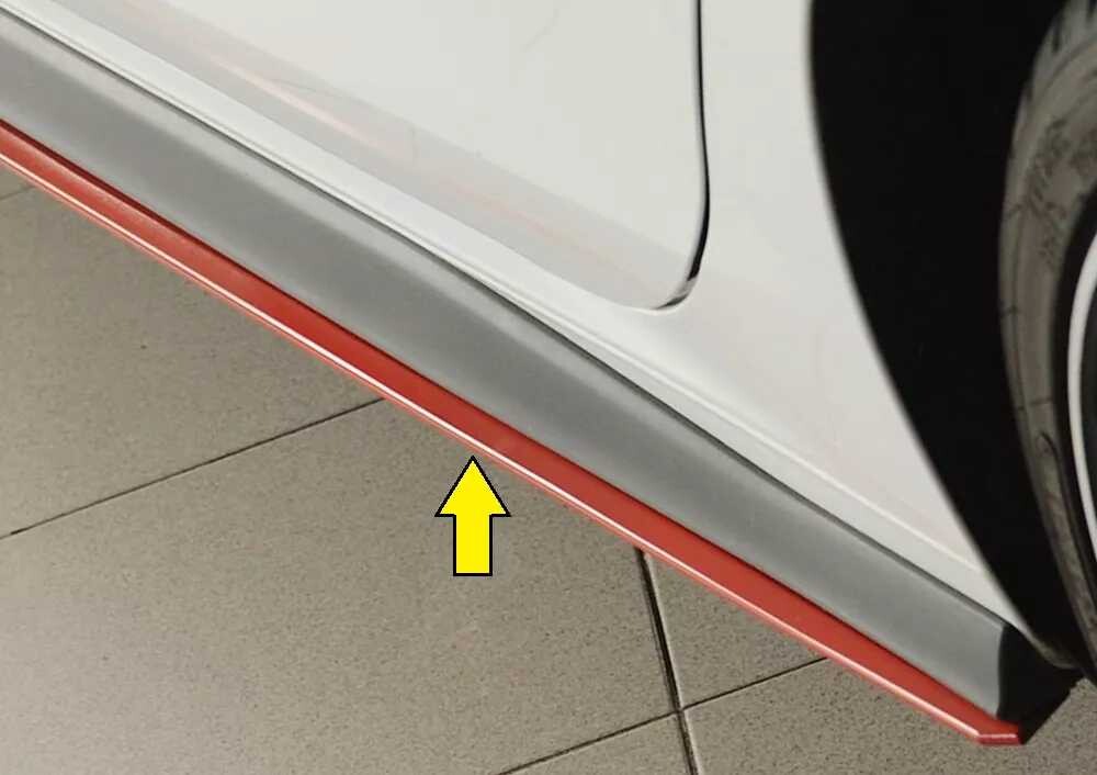 Rieger Tuning Rieger spoiler pod boční práh mont. strana levá pro Volkswagen Golf 8 GTI Clubsport 5-dvéř., r.v. 10/20-, plast ABS bez povrchové úpravy, pro originální boční prahy