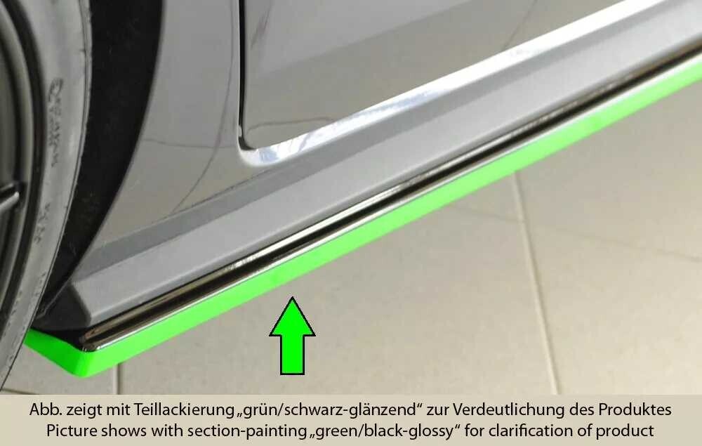 Rieger Tuning Rieger spoiler pod boční práh mont. strana pravá pro Volkswagen Polo AW 5-dvéř., 06/21-, plast ABS lakovaný do černé lesklé barvy
