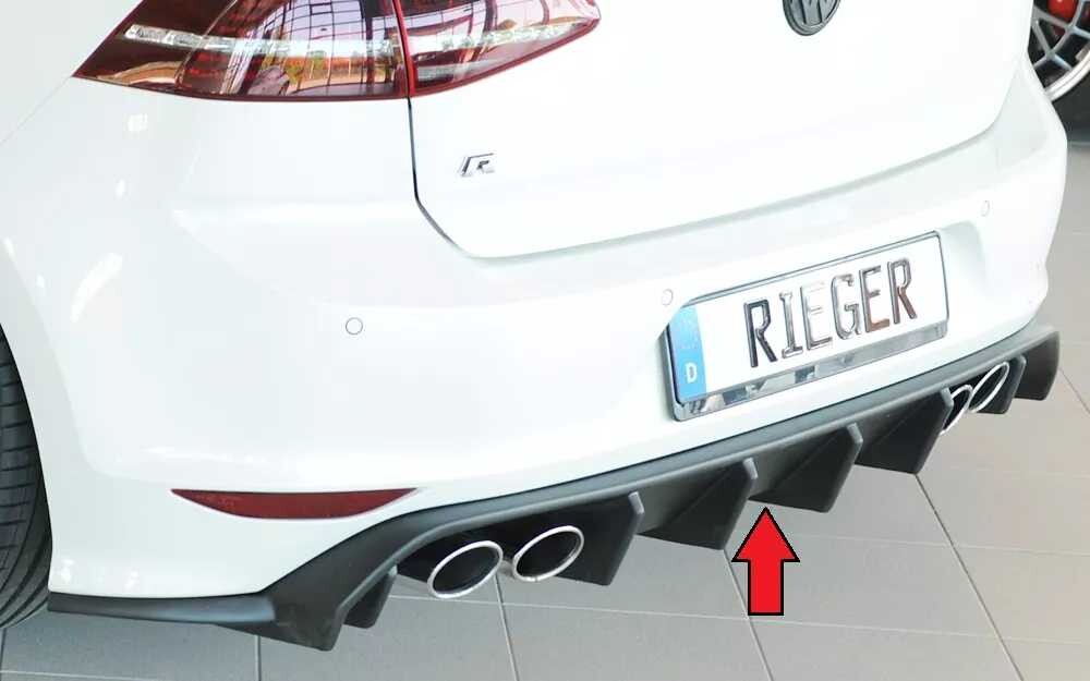 Rieger Tuning Rieger vložka zadního nárazníku pro Volkswagen Golf 7 R-Line 3-dvéř., plast ABS bez povrchové úpravy