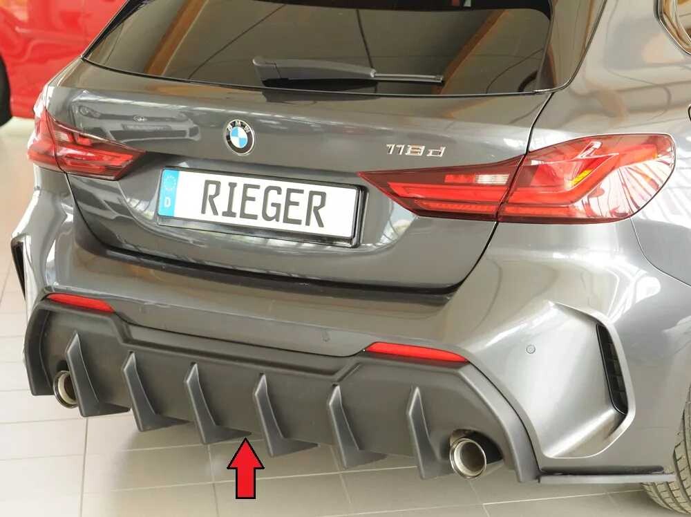 Rieger Tuning Rieger vložka zadního nárazníku pro BMW řada 1 F40 hatchback / 4-dr., plast ABS bez povrchové úpravy
