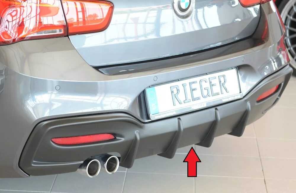 Rieger Tuning Rieger vložka zadního nárazníku (Typ: 35066) pro BMW řada 1 F21 sedan / 2-dvéř., plast ABS bez povrchové úpravy