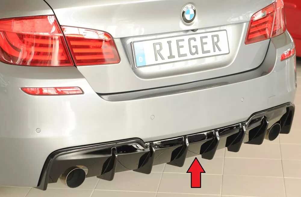Rieger Tuning Rieger vložka zadního nárazníku (pro vozy s tažným zařízením) pro BMW řada 5 F11 touring, plast ABS lakovaný do černé lesklé barvy, pro originální koncovky vlevo a vpravo