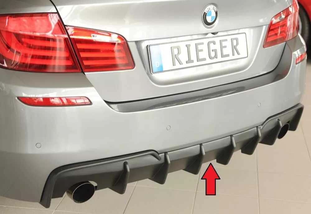 Rieger Tuning Rieger vložka zadního nárazníku (pro vozy s tažným zařízením) pro BMW řada 5 F11 touring, plast ABS bez povrchové úpravy, pro originální koncovky vlevo a vpravo