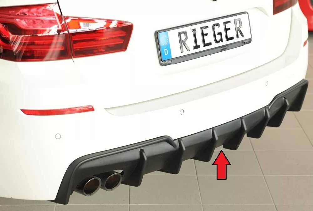 Rieger Tuning Rieger vložka zadního nárazníku (pro vozy s tažným zařízením) pro BMW řada 5 F11 touring, plast ABS bez povrchové úpravy, pro orig. dvojitou koncovku vlevo