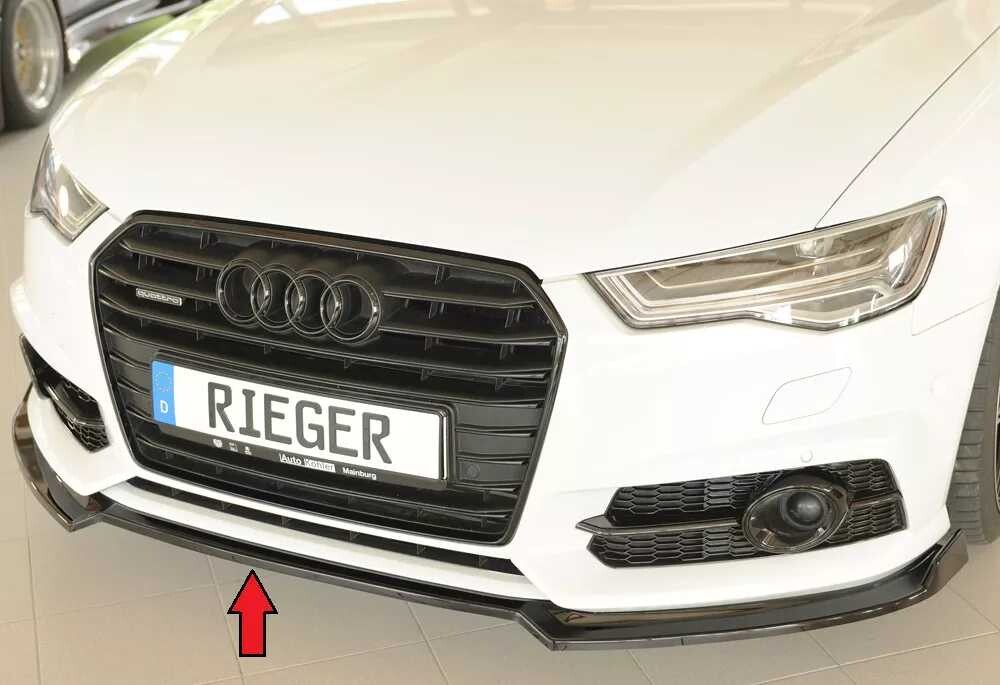 Rieger Tuning Rieger lipa pod přední nárazník pro Audi A6 4G, C7 sedan, 09/14-, plast ABS lakovaný do černé lesklé barvy