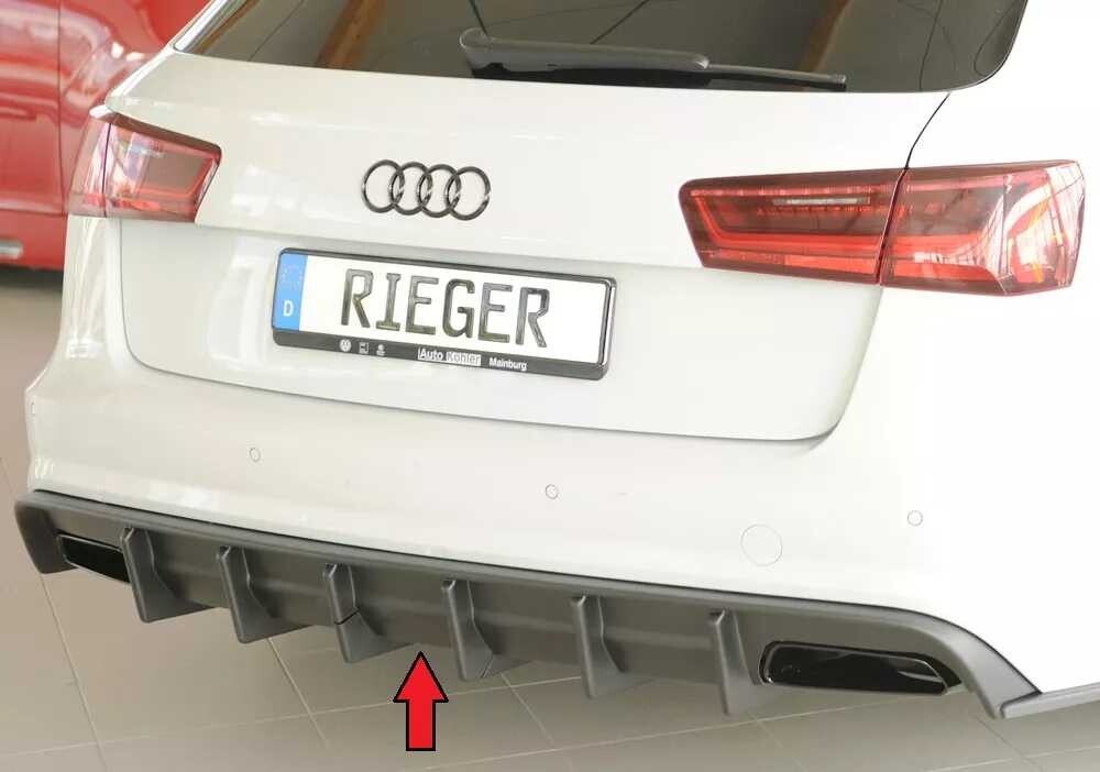 Rieger Tuning Rieger vložka zadního nárazníku pro Audi A6 4G, C7 sedan, plast ABS bez povrchové úpravy, pro orig. koncovky vlevo a vpravo, pro vozy s tažným zařízením