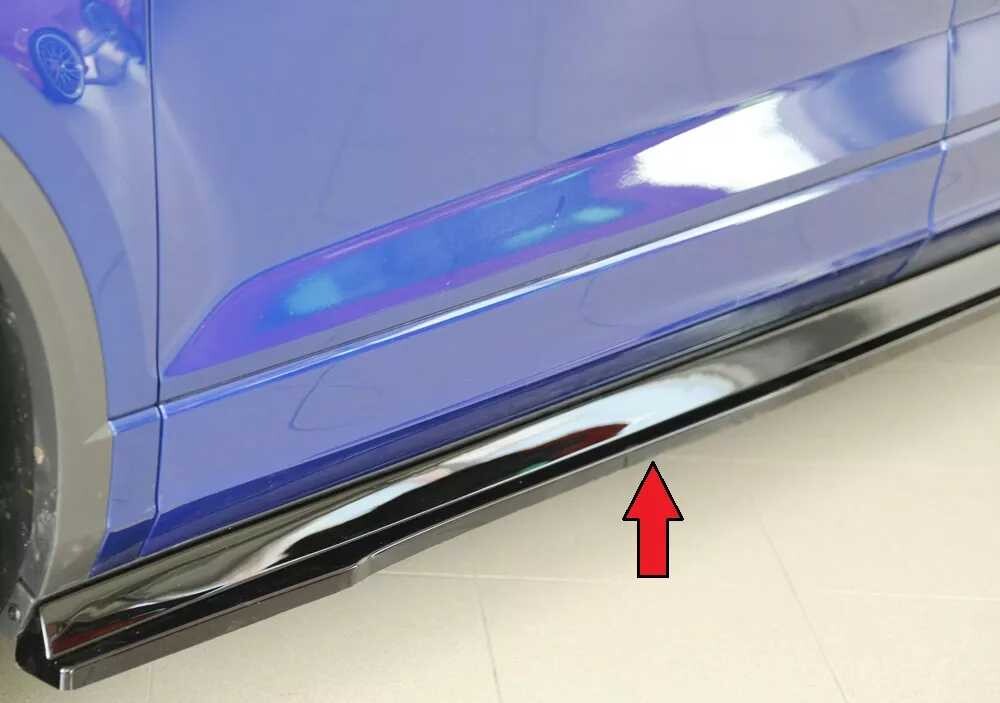 Rieger Tuning Rieger spoiler pod boční práh mont. strana levá pro Volkswagen T-roc A1 5-dvéř., 01/22-, plast ABS lakovaný do černé lesklé barvy