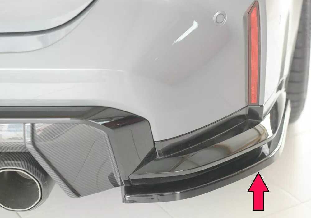 Rieger Tuning Rieger spoiler pod zadní nárazník na pravé straně pro BMW Řada 3 G80 M3 CS G34MKS sedan r.v. 01/23-, plast ABS lakovaný do černé lesklé barvy