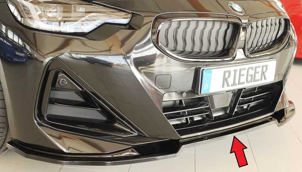 Rieger Tuning Rieger lipa pod přední nárazník pro BMW řada 2 G42 kupé, 07/21-, plast ABS lakovaný do černé lesklé barvy