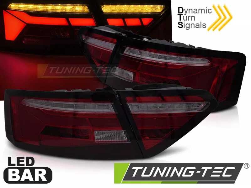 LED BAR TAIL LIGHTS RED SMOKE SEQ fits AUDI A5 11-16 OEM BULB