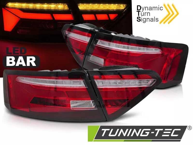 LED BAR TAIL LIGHTS RED WHITE SEQ fits AUDI A5 11-16 OEM BULB