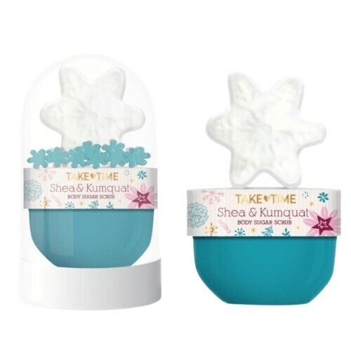 TAKE TIME Koupelová bomba 50g + Koupelové konfety 10g + Cukrový tělový peeling 100ml