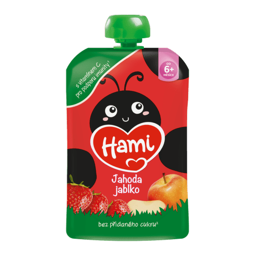 Hami Jahoda Jablko kapsička 100g 6m+