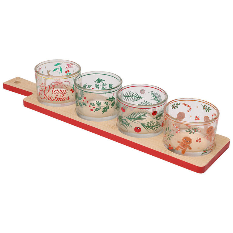 Servírovací set se skleněnými miskami VÁNOCE 5 ks