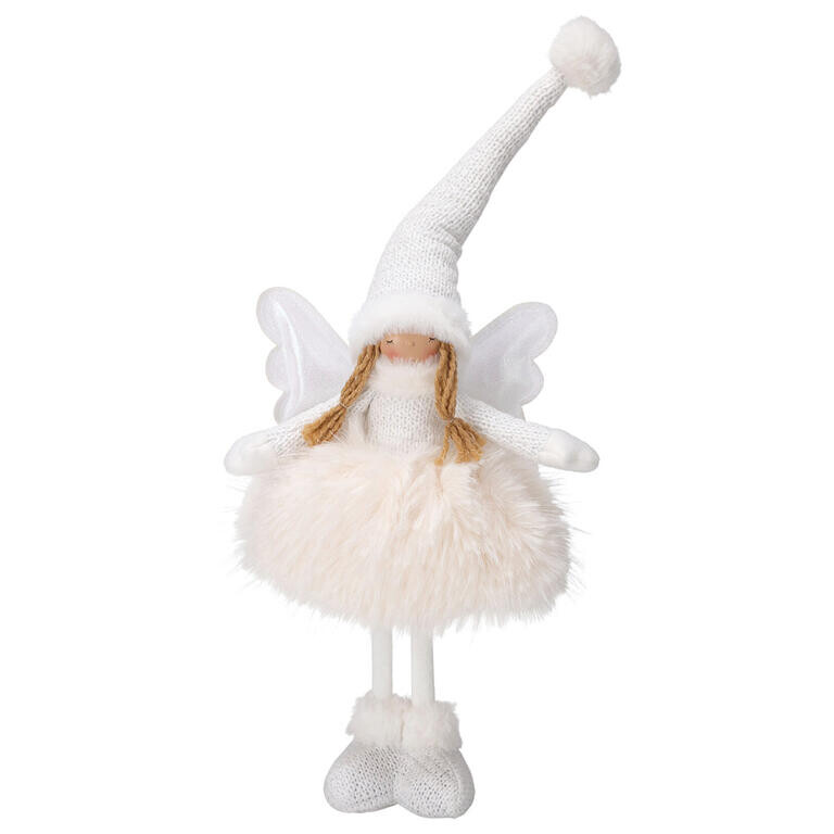 Svítící LED dekorace ANDĚLKA bílá, 50 cm