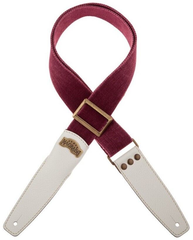 Magrabò Stripe SS Cotton Washed Bordeaux 5 cm, White