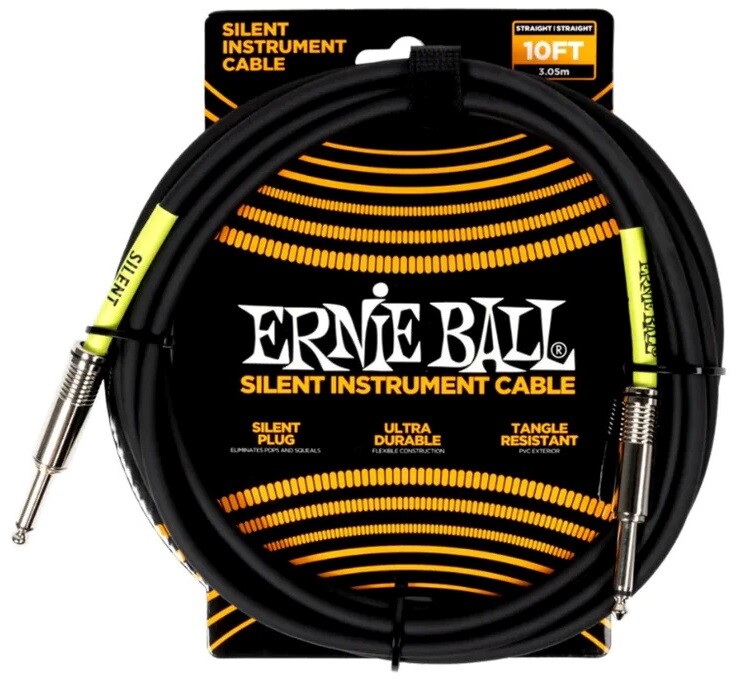 Ernie Ball Classic Silent Instrument Cable Straight/Straight 20ft Blac