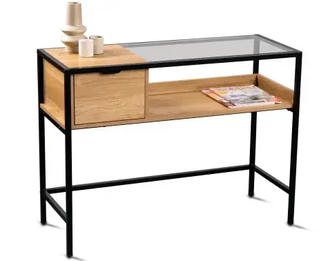 Konzolový stolek se zásuvkou Mandurah, kov/dub