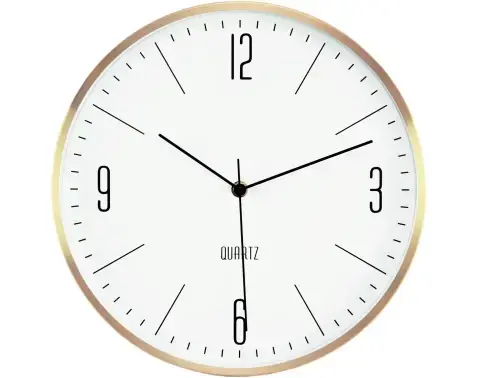Nástěnné hodiny 30 cm, zlatý kov