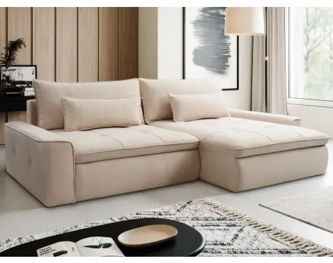 Rohová sedačka Athos, krémová látka