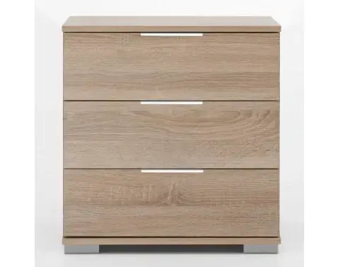 Noční stolek Easy Plus, 3 zásuvky, dub sonoma