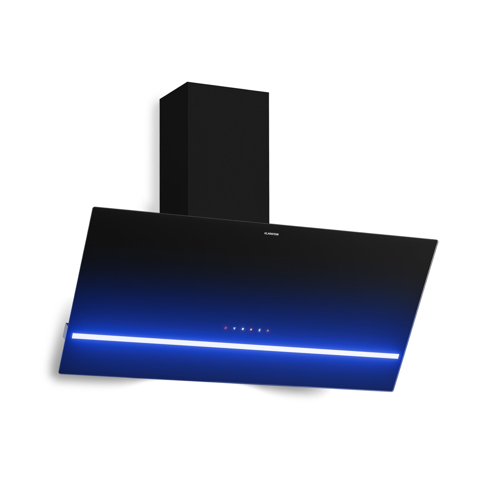 Klarstein Šikmý odsavač par Illuminosa | Režim odsávání a recirkulace | Minimalistický | 818 m³/h | 90 cm