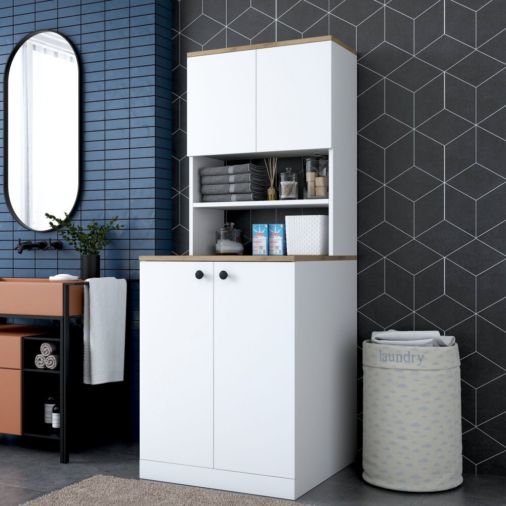 Skříňka na pračku KD102 - 2160 - Walnut