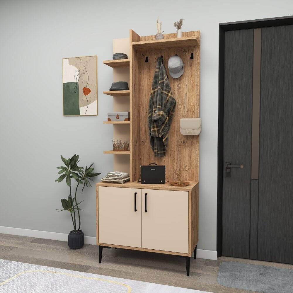 Předsíňová stěna Julendor - Atlantic Pine, Beige