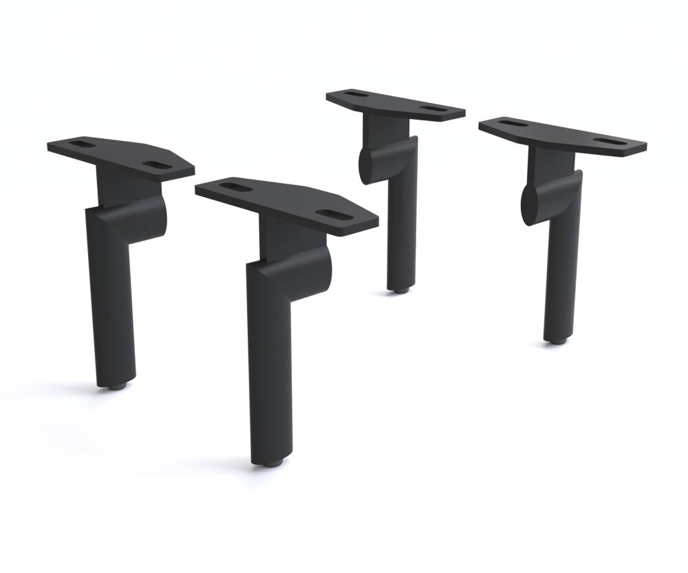 Podnož oválná 15 cm kovová černá (sada 4 kusů)