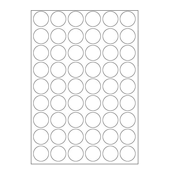 Samolepicí etikety 30 mm, 54 etiket, A4, 100 listů, kulaté