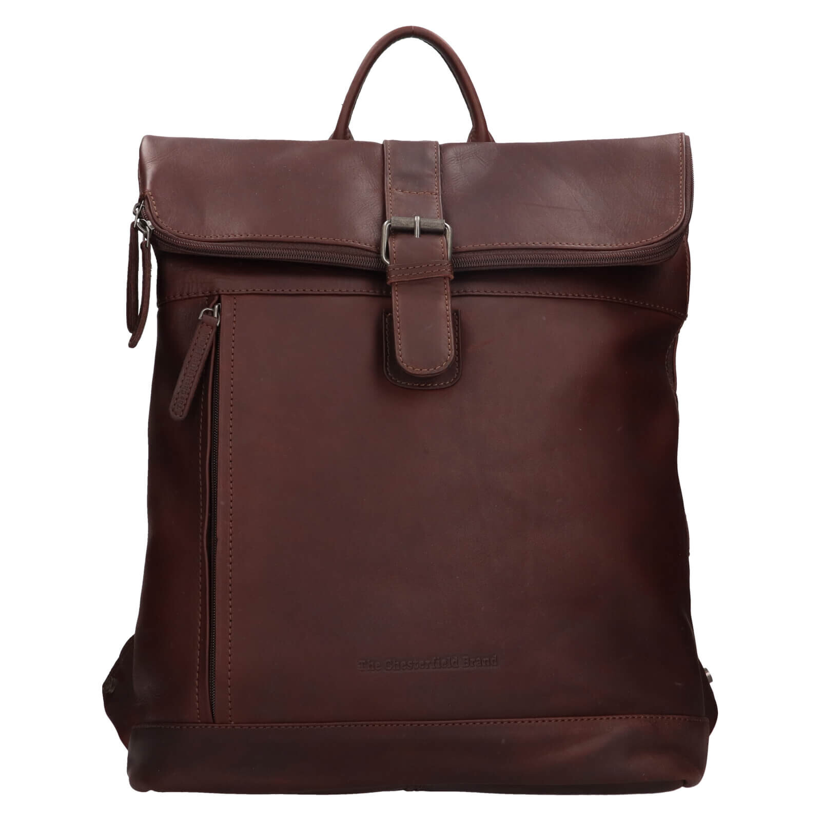 Kožený rolovací batoh The Chesterfield Brand Larsen - hnědá 7,2l