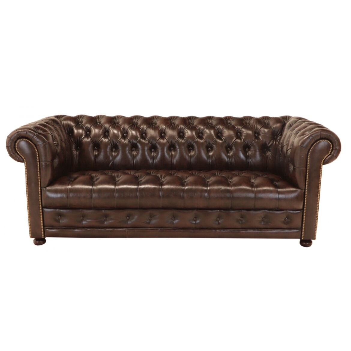 indickynabytek.cz - Pohovka trojmístná Chesterfield Manchester z pravé hovězí kůže Brown