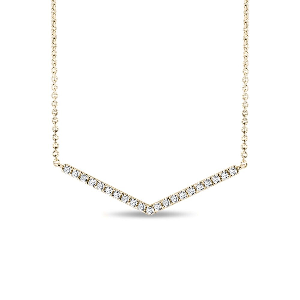 Náhrdelník ze žlutého zlata s diamantovým přívěskem KLENOTA