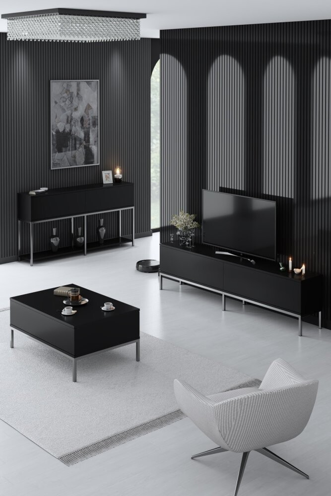 Living Room Furniture Set Lord - Black, Silver