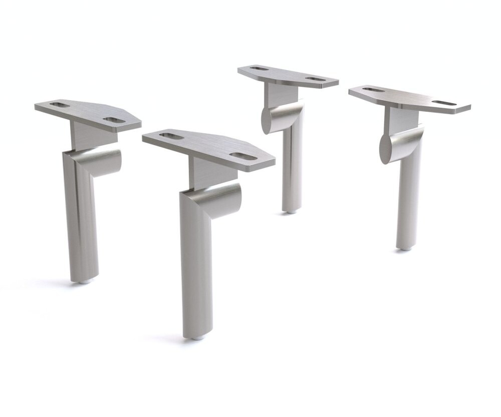 Podnož oválná 15 cm z nerezové oceli (sada 4 kusů)