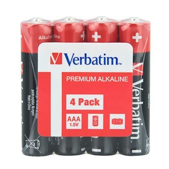Baterie jednorázová alkalická, tužková, AAA, 1.5V, Verbatim, fólie, 4-pack, 49500