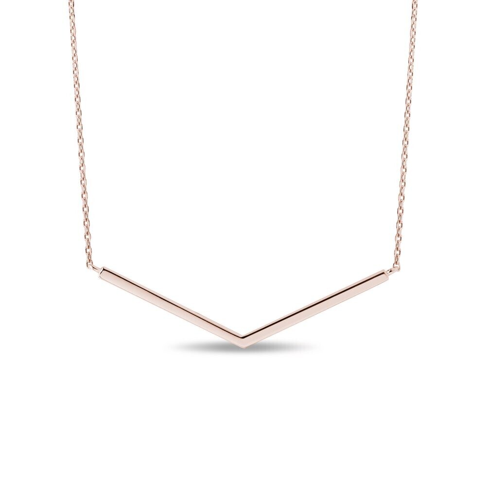 Náhrdelník s minimalistickým přívěskem v růžovém zlatě KLENOTA