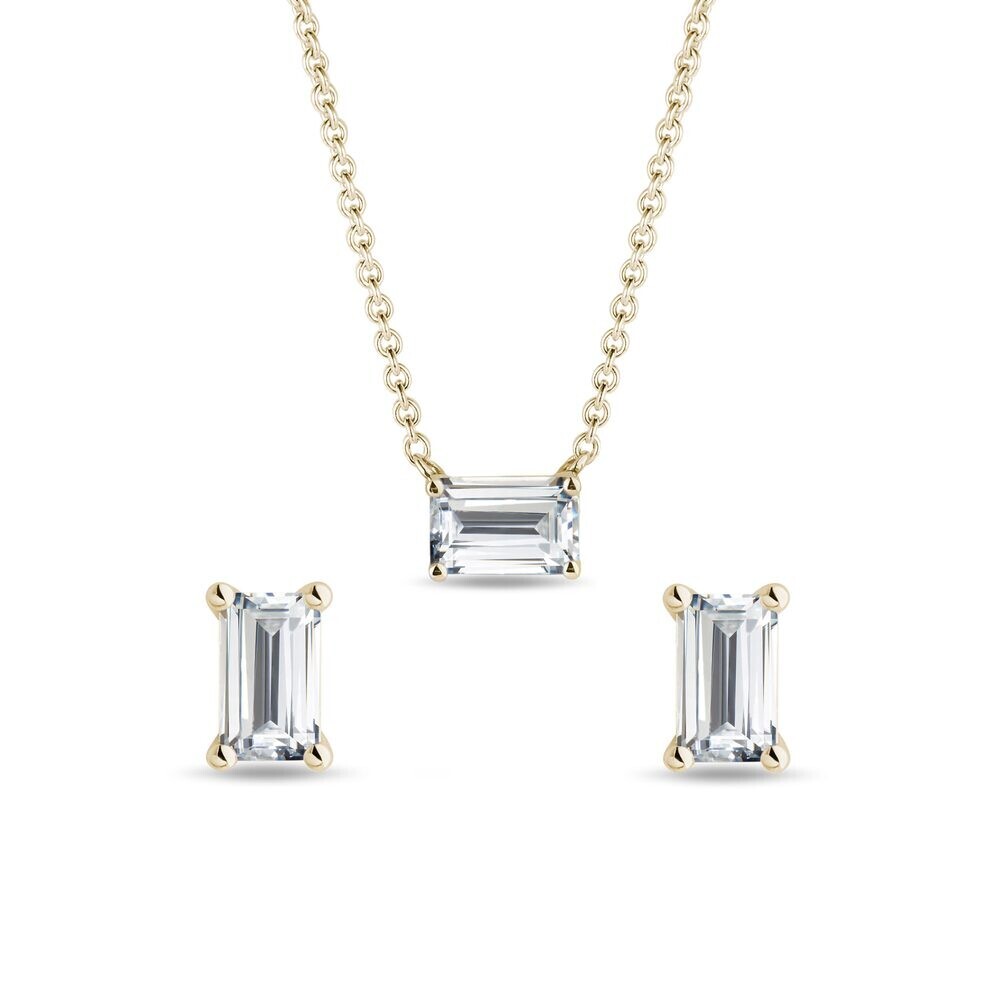 Sada šperků s emerald diamanty ve žlutém zlatě KLENOTA