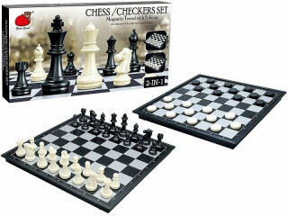 Magnetické šachy a dáma 2v1 – cestovní skládací sada