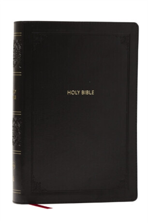 NKJV Giant Print End-of-Verse Reference Bible, Black Leathersoft, Red Letter, Comfort Print (Thumb Indexed) - Thomas Nelson
